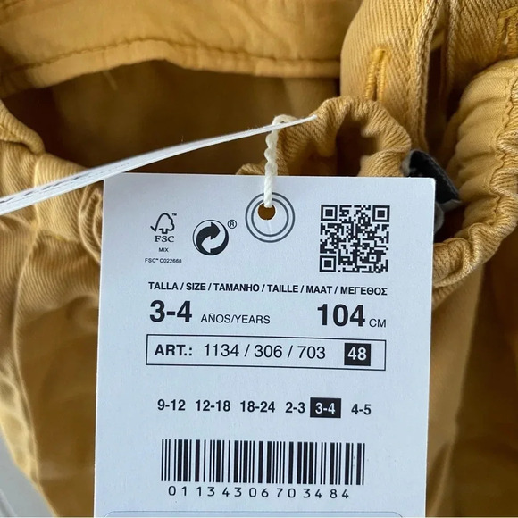 Zara Ruffle Mustard One Piece Overall Cross Back Strap Romper 3-4Y NWT - Picture 5 of 7